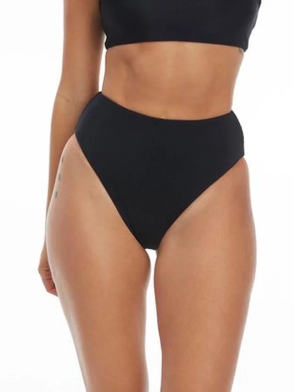 NWOT good American good waist high rise rib bikini bottoms